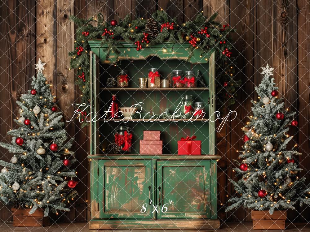 Fondo de armario verde de árboles de Navidad Designed by Patty Roberts