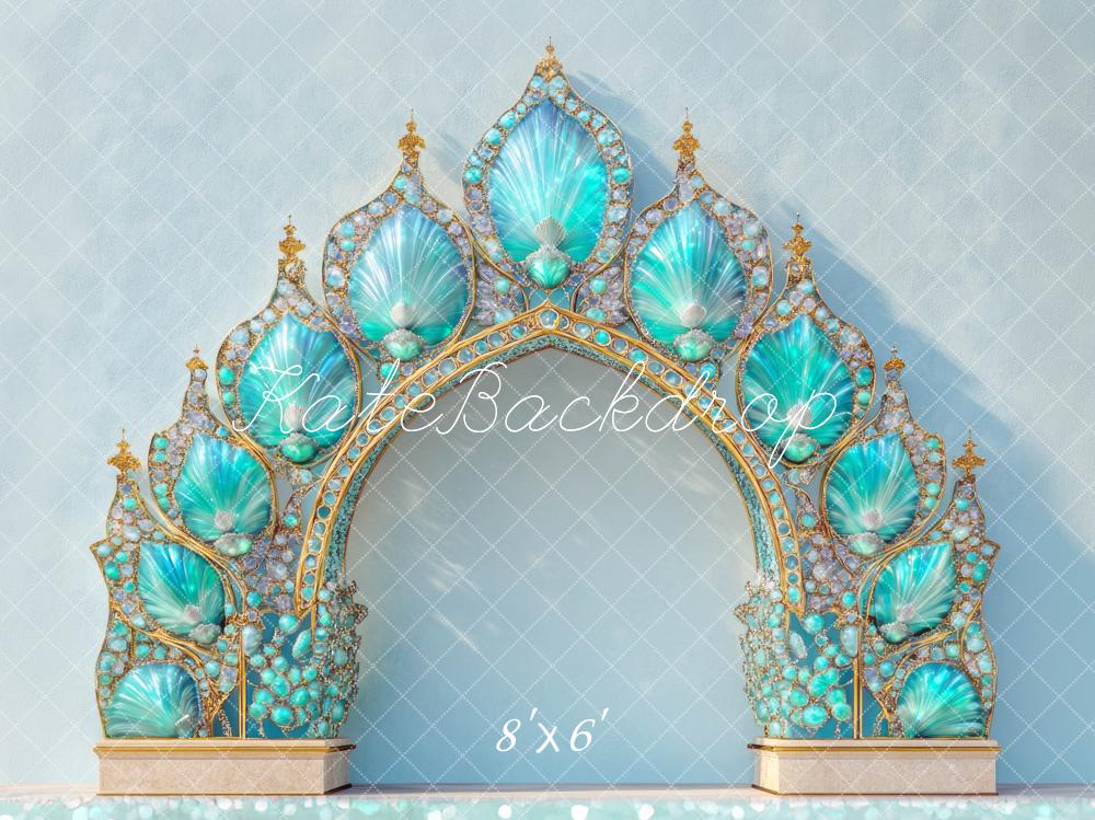 Kate Mermaid Blue Crown Arch Backdrop Designed by Mini MakeBelieve