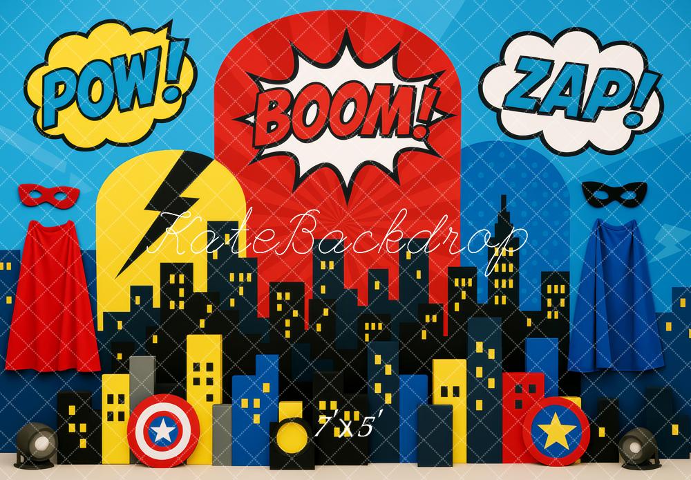 Kate Cake Smash Hero Comic City Backdrop Designed by Patty Roberts
