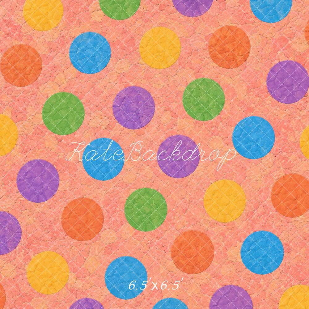 Kate Colorful Polka Dots Floor Printed Backdrop Designed by Mini MakeBelieve