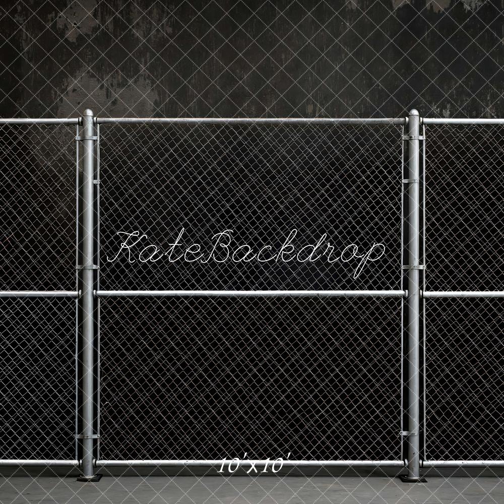 Kate Sports Chain Link Fence Industrial Wall Backdrop Designed by Mini MakeBelieve