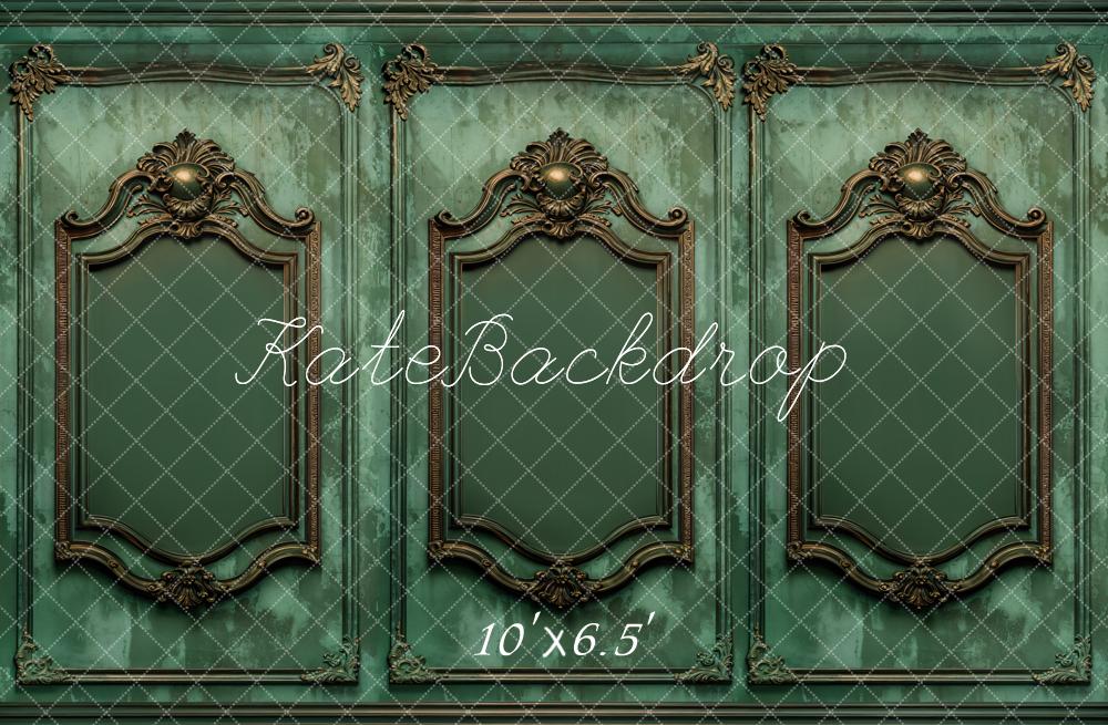 Kate Boudoir Vintage Green Ornate Wall Backdrop Designed by Kate Image