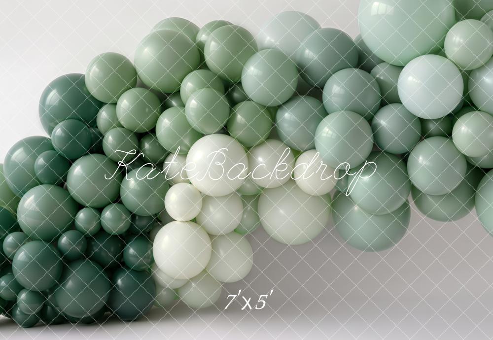 Kate Green Gradient Balloon Garland Printed Backdrop Designed by Emetselch