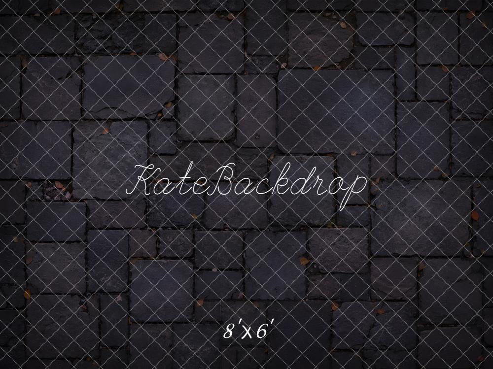 Kate Dark Cobblestone Floor Printed Backdrop Designed by Emetselch