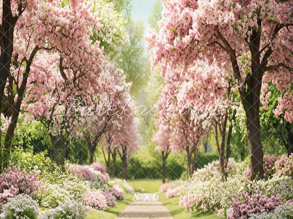 Kate Spring Cherry Blossom Pathway Backdrop Designed by Emetselch