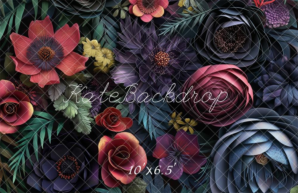 Fondo Botánico Oscuro Floral Diseñado por Kerry Anderson