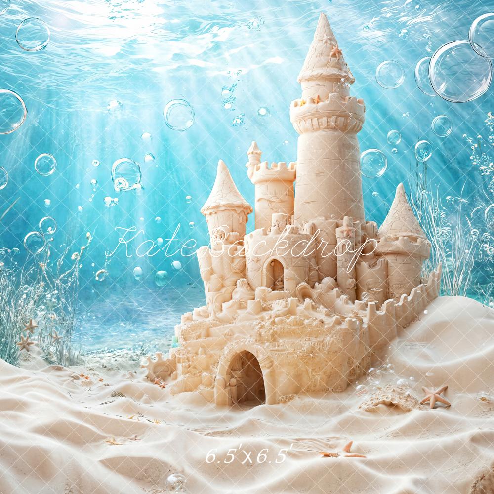 Zomer Onderwater Sandkasteel Bubbles Foto Achtergrond Designed by Emetselch