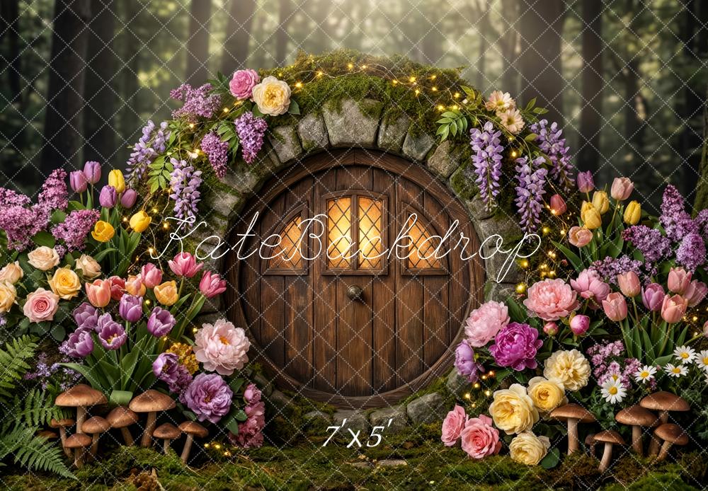 Kate Easter Enchanted Woodland Fairy Round Door Printed Backdrop Designed by Patty Roberts