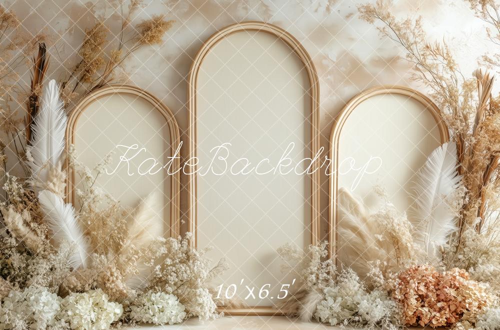 Fondo de Arco Floral Beige Boho diseñado por Patty Roberts