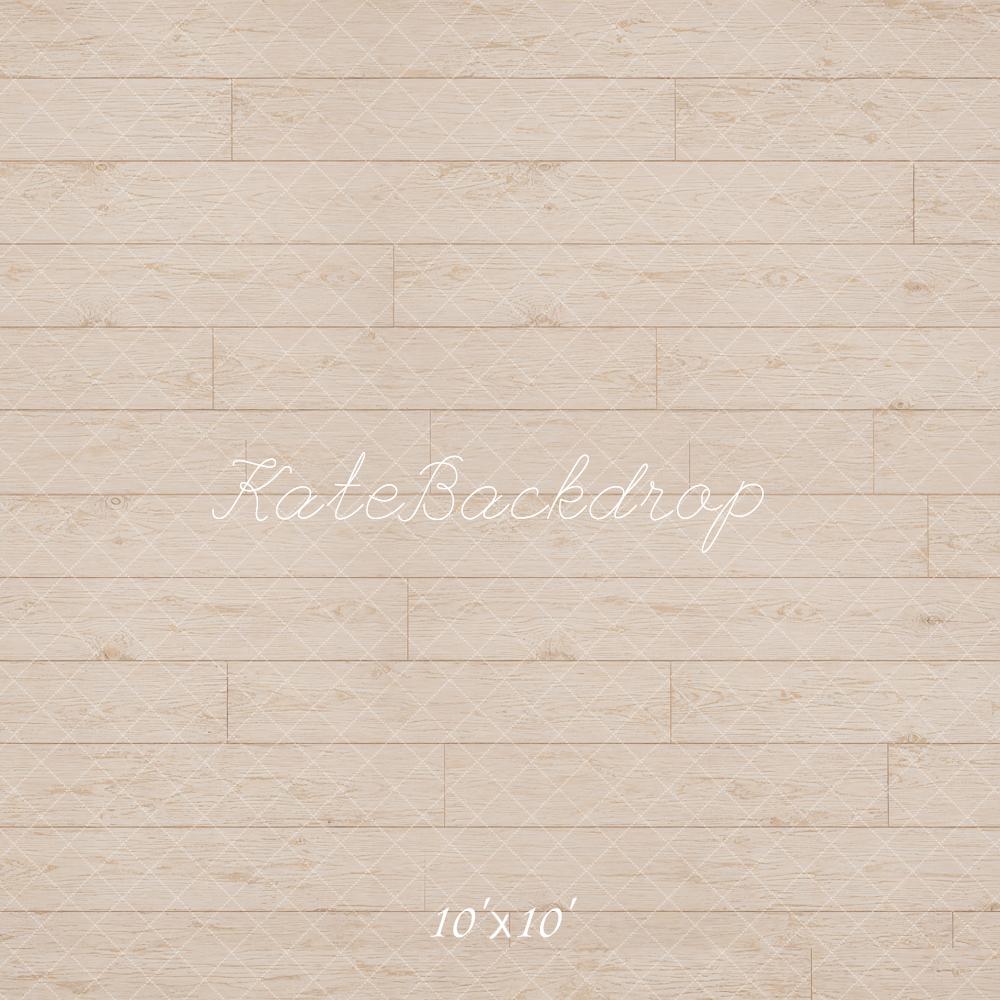Kate Beige Wood Plank Floor Printed Backdrop Designed by Kate Image