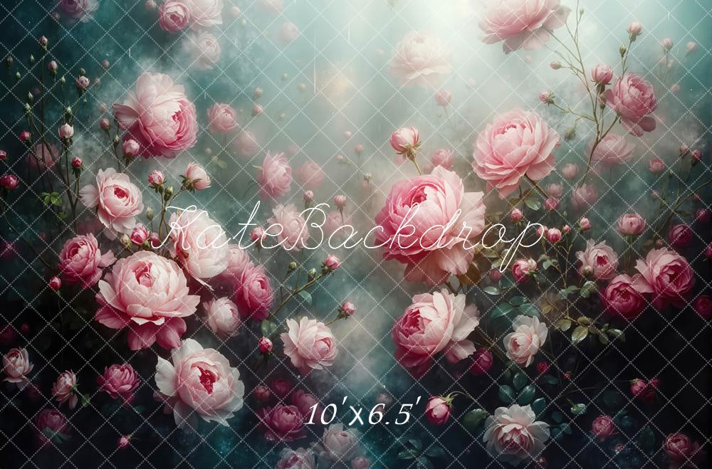 Kate Floral Pink Flower Garden Backdrop Designed by Mini MakeBelieve