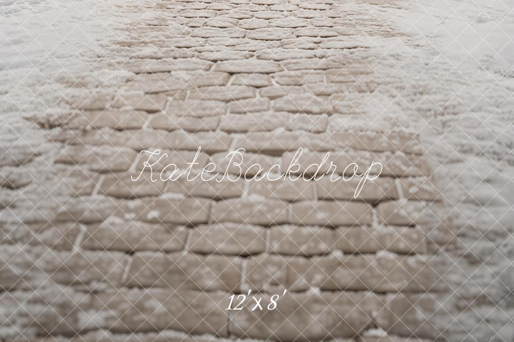 Kate Snowy Stone Road Floor Printed Backdrop Designed by Kate Image