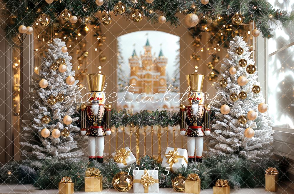Kate Christmas Tree Nutcracker Wonderland Ornaments Backdrop Designed by Mini MakeBelieve