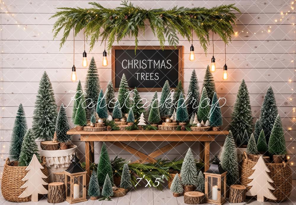 Kate Christmas Pine Trees Table Lantern Garland Backdrop Designed by Patty Roberts