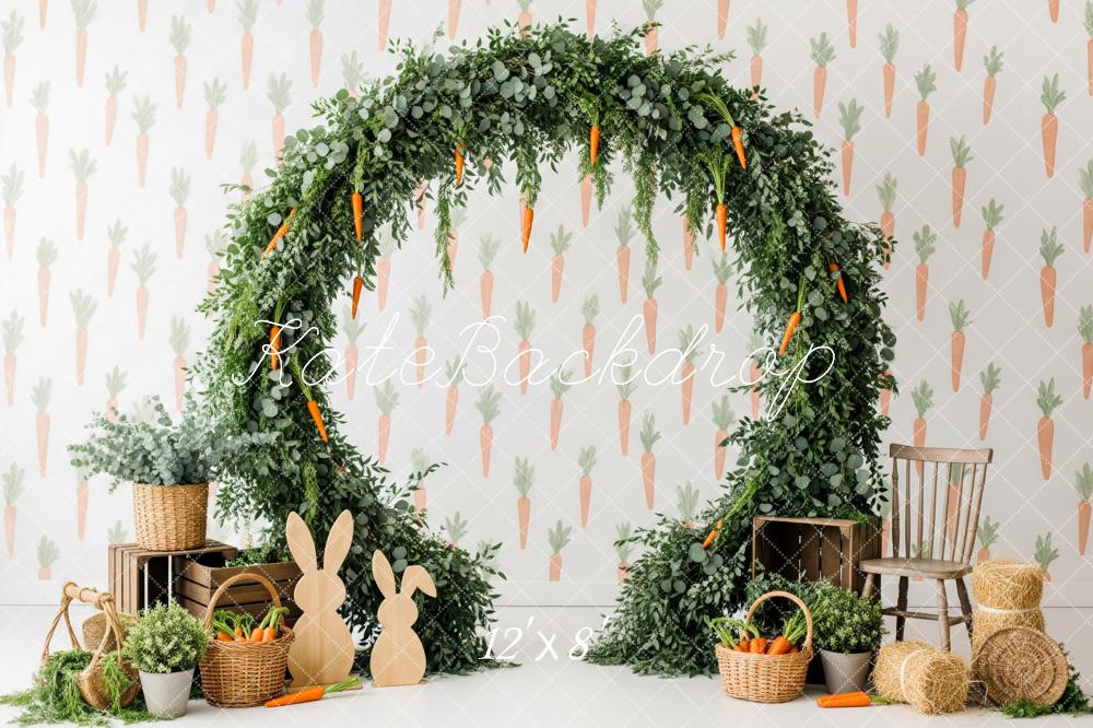 Kate Easter Bunny Carrot Flower Arch Greenery Backdrop Designed by Patty Roberts