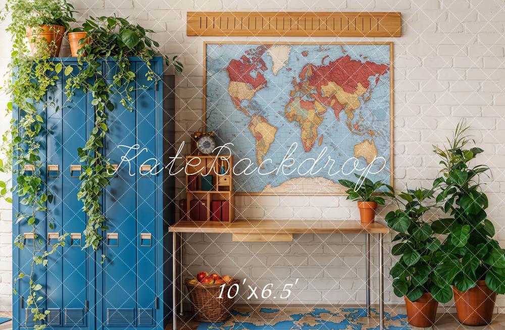 Kate Graduation School Classroom Map Plants Lockers Backdrop Designed by Emetselch