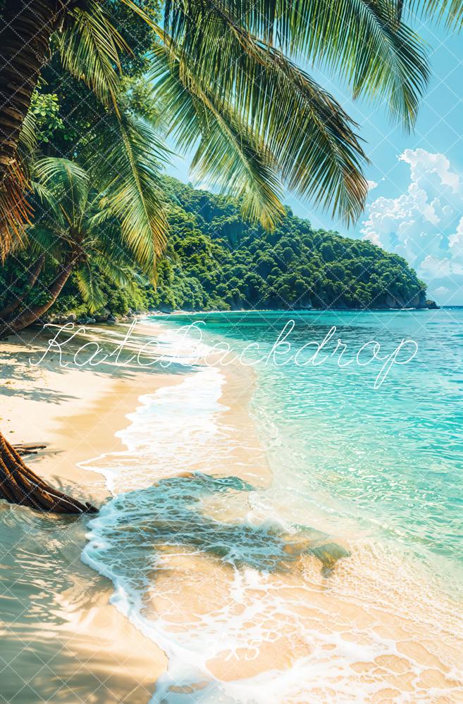 Kate Beach Summer Tropical Palm Trees Backdrop Designed by Emetselch