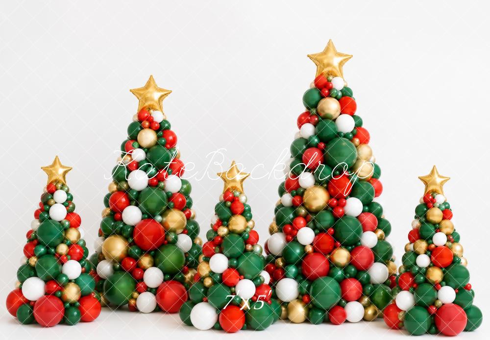 Kate Christmas Balloon Christmas Trees Kids Printed Backdrop Designed by Megan Leigh Photography