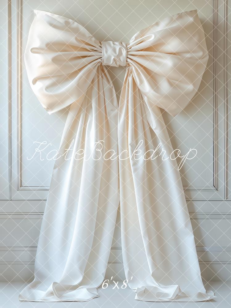Fondo Crema con Gran Lazo Elegante Diseñado por Emetselch