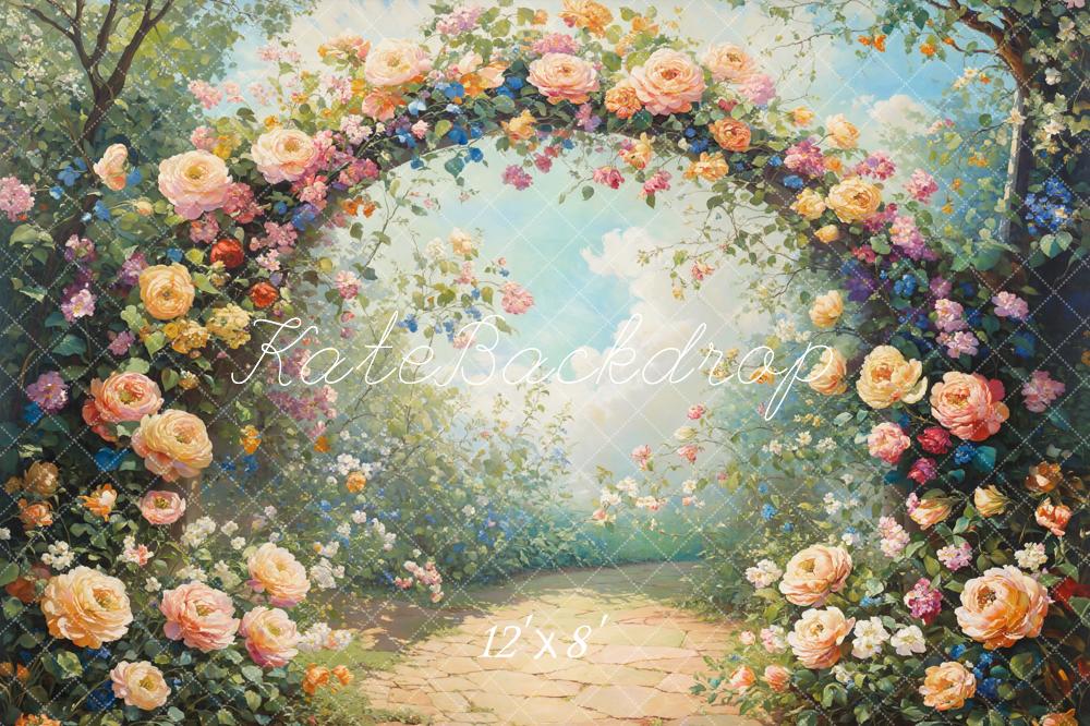 Kate Spring Flower Arch Garden Path Backdrop Designed by GQ