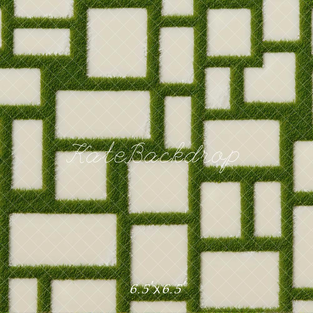 Kate Geometric Grass and Stone Floor Backdrop Backdrop Designed by Mini MakeBelieve
