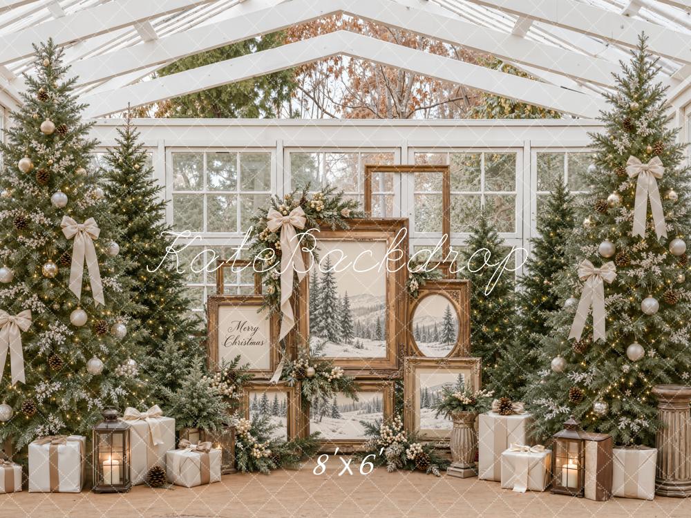 Kate Christmas Greenhouse Christmas Trees Framed Art Gifts Printed Backdrop Designed by Emetselch
