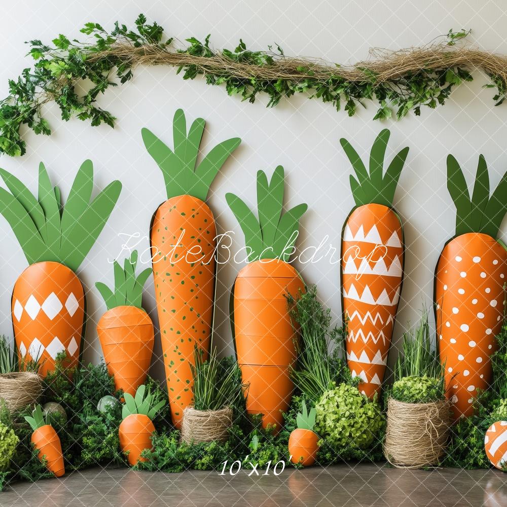 Kate Easter Cake Smash Carrot Greenery Backdrop Designed by Patty Roberts