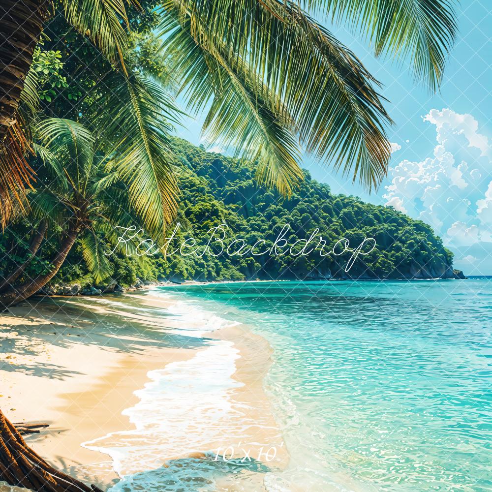 Kate Beach Summer Tropical Palm Trees Backdrop Designed by Emetselch