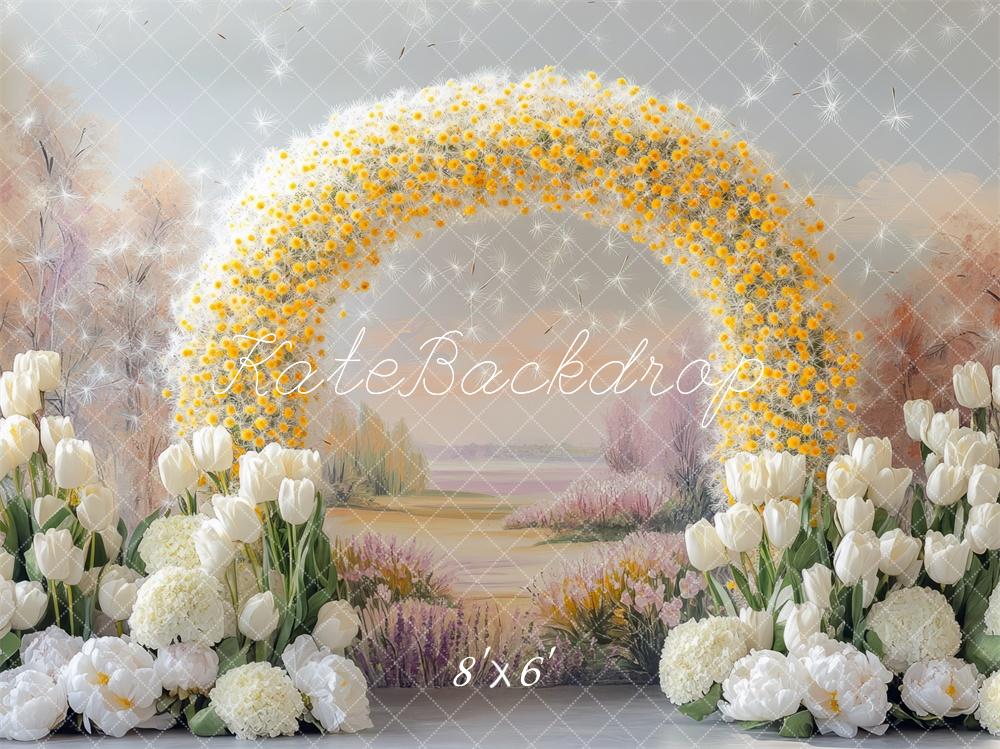 Kate Spring Dandelion Flower Arch Tulip Garden Backdrop Designed by Mini MakeBelieve