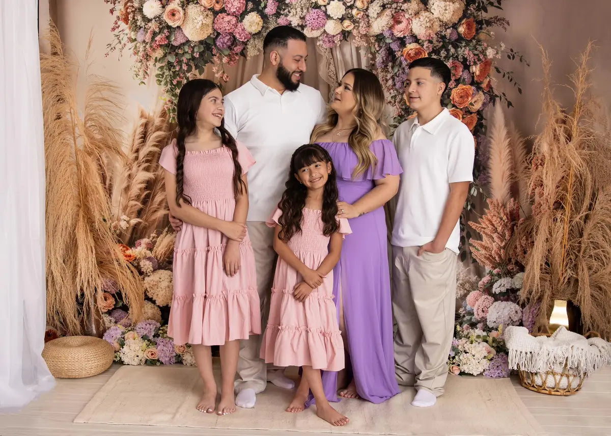 Kate Boho Flower Arch Draped Wedding Backdrop Designed by Emetselch