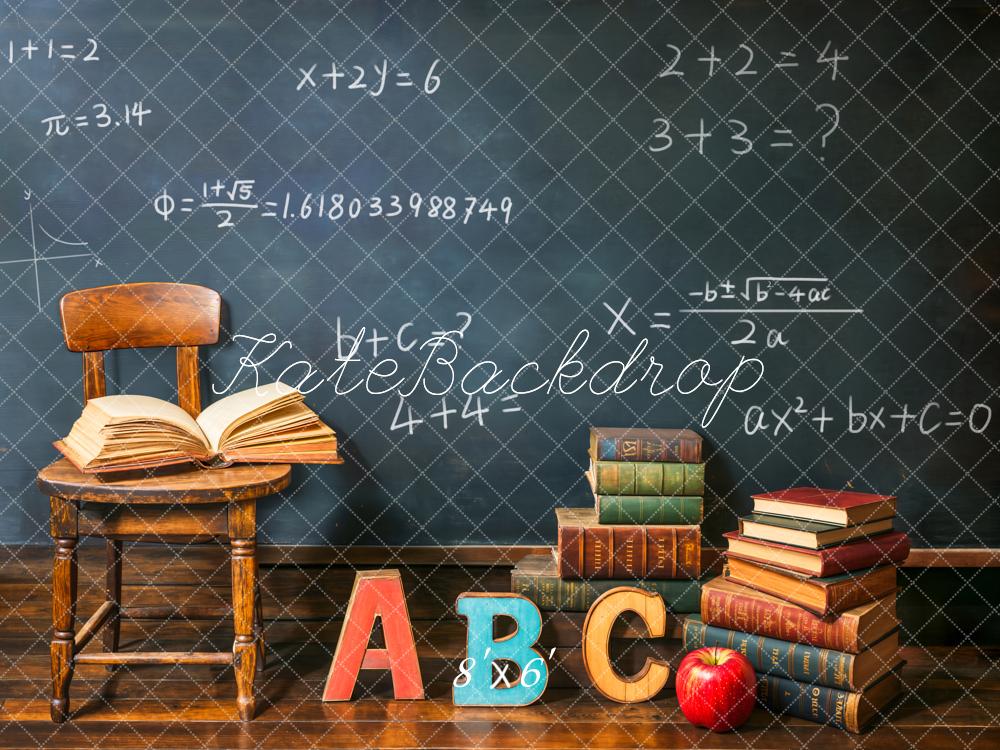 Kate Graduation School Chalkboard Classroom Books Backdrop Designed by Emetselch