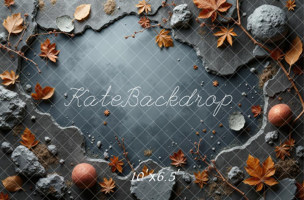 Hojas de otoño piedras textura abstracta gris fondo diseñado por Laura Bybee