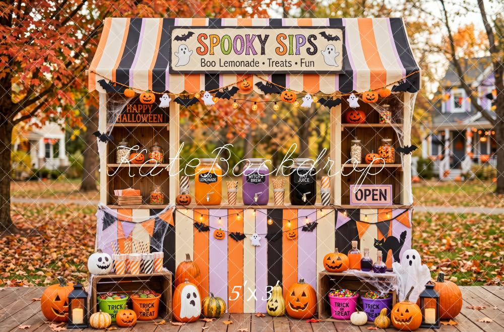 Kate Halloween Spooky Sips Beverage Booth Printed Backdrop Designed by Patty Roberts