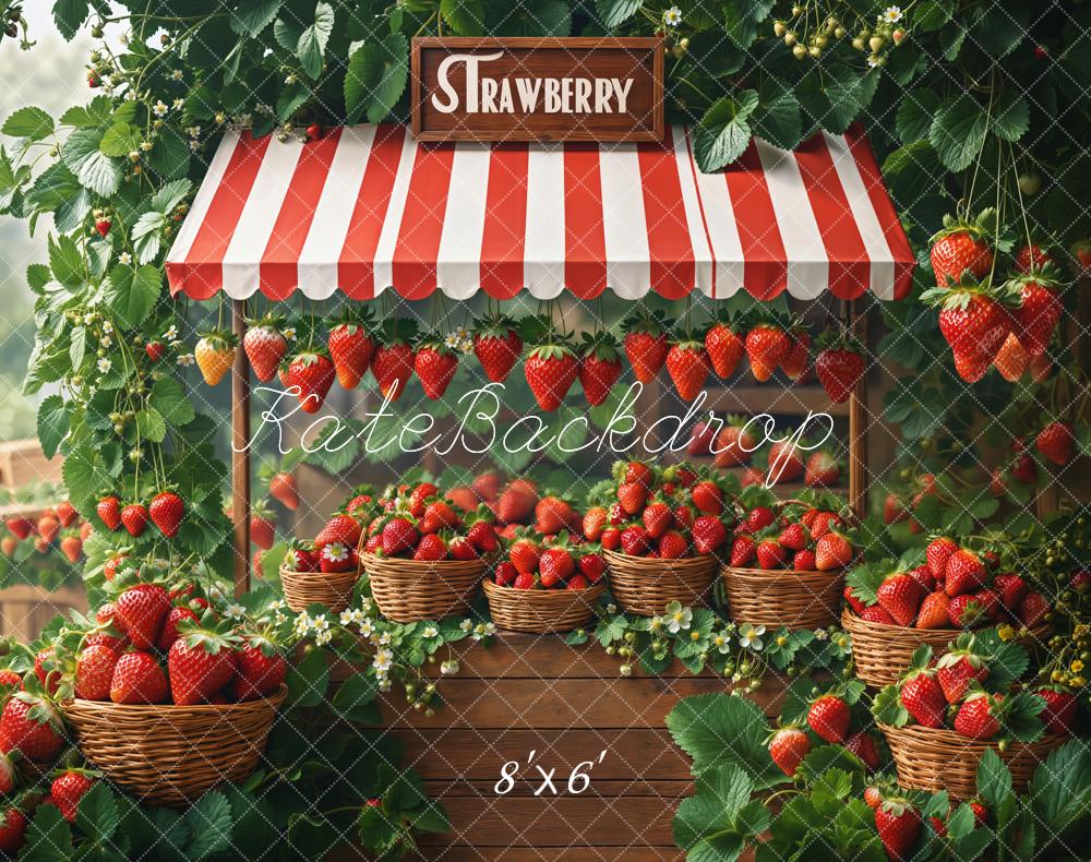 Kate Spring Strawberry Market Stand Basket Backdrop Designed by Emetselch