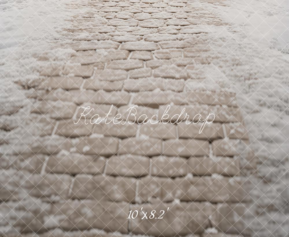 Kate Snowy Stone Road Floor Printed Backdrop Designed by Kate Image