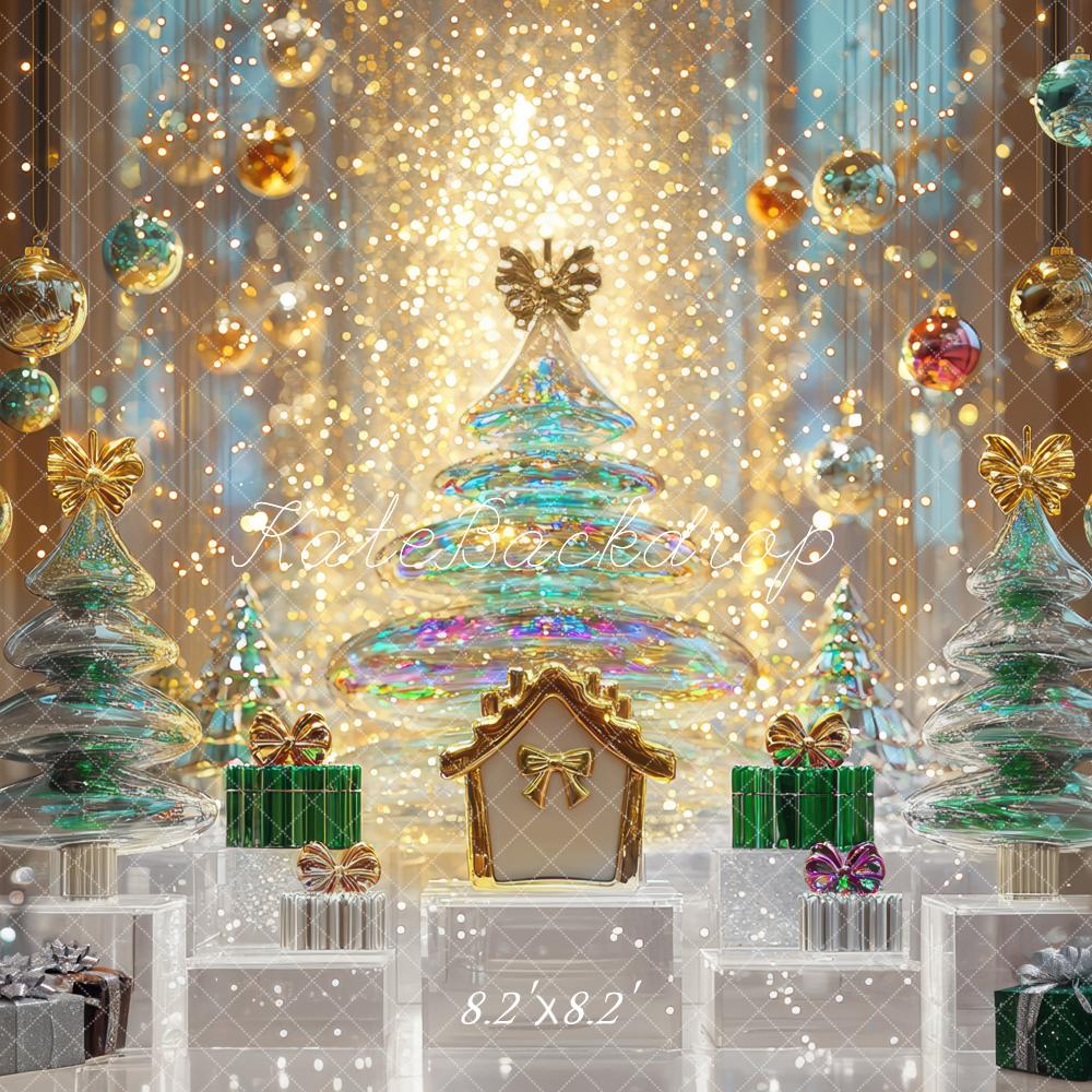 Kate Christmas Luxury Sparkles Trees Gifts Ornaments Backdrop Designed by Mini MakeBelieve