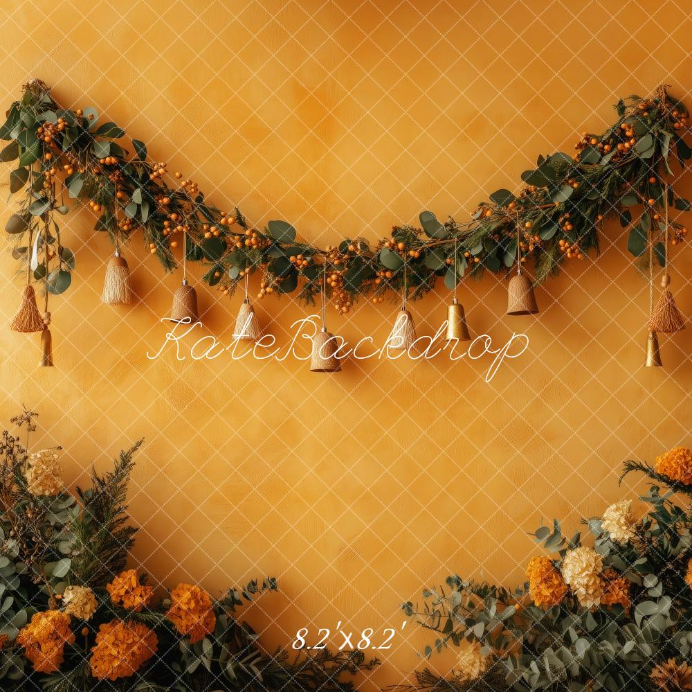 Fall Rustieke Bloemenkrans Foto Achtergrond Designed by Patty Roberts