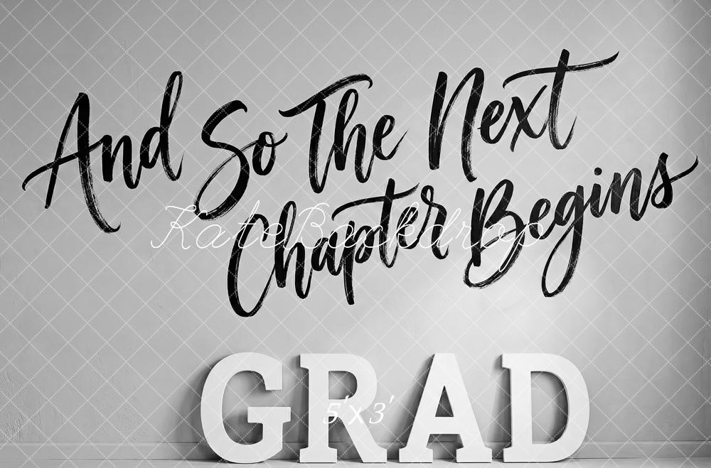Kate Graduation Black White Grad Letters Quote Printed Backdrop Designed by Patty Roberts