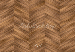 Kate Brown Herringbone Wood Floor Printed Backdrop Designed by Kate Image