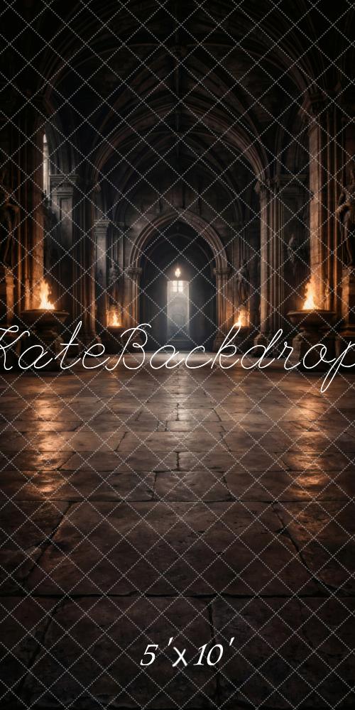 Kate Sweep Dark Gothic Castle Corridor Floor Printed Backdrop Designed by Vertigo Productions