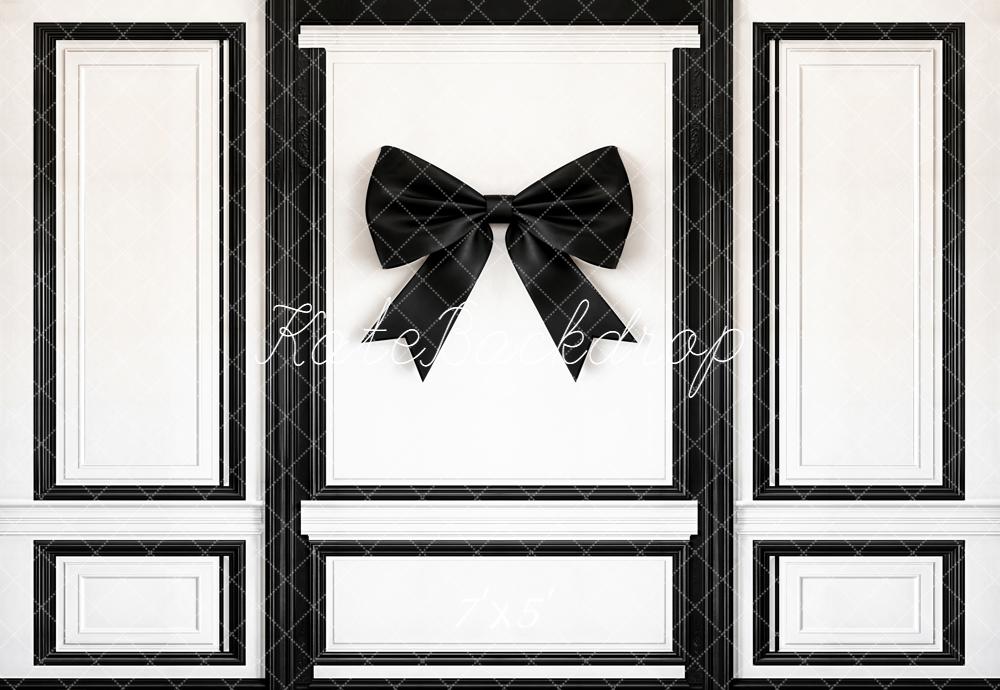 Kate Black White Panel Wall with Bow Backdrop Designed by Emetselch