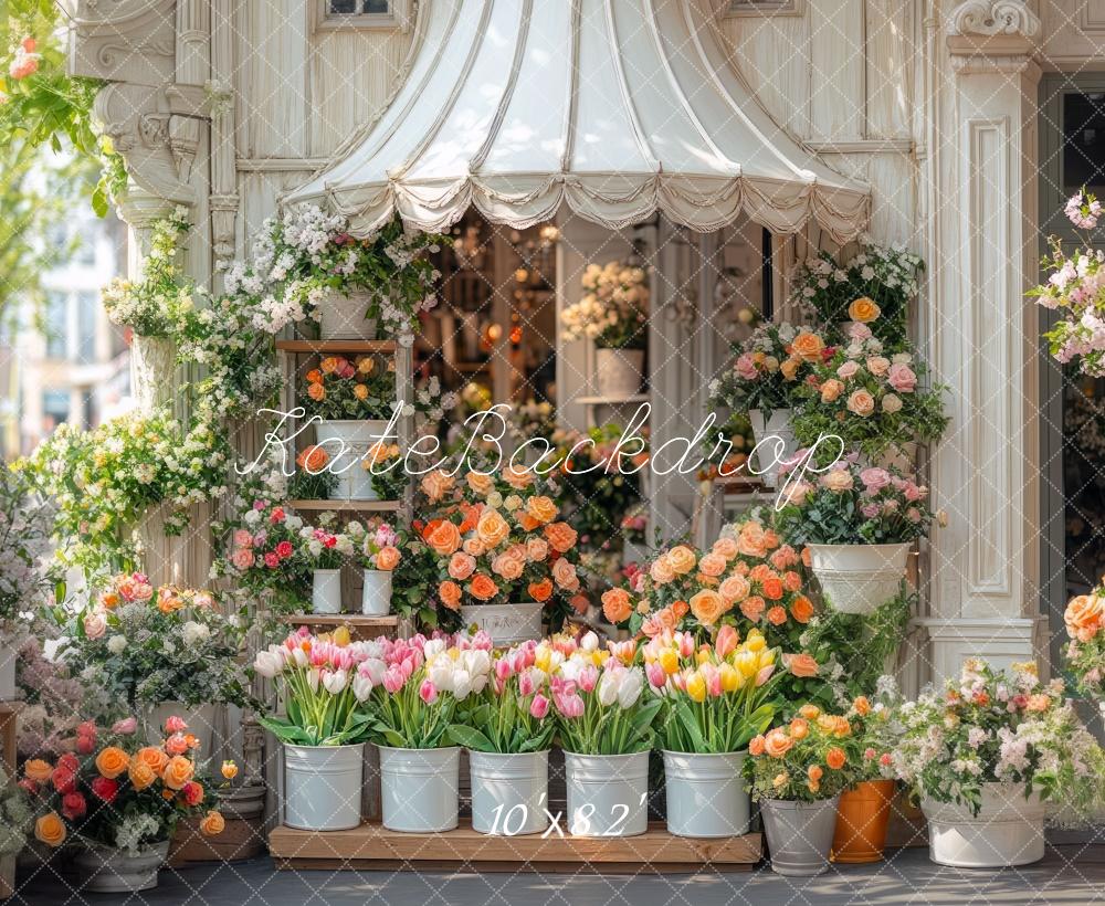 Negozio di Fiori Primaverili Sfondo Floreale Designed by Mini MakeBelieve