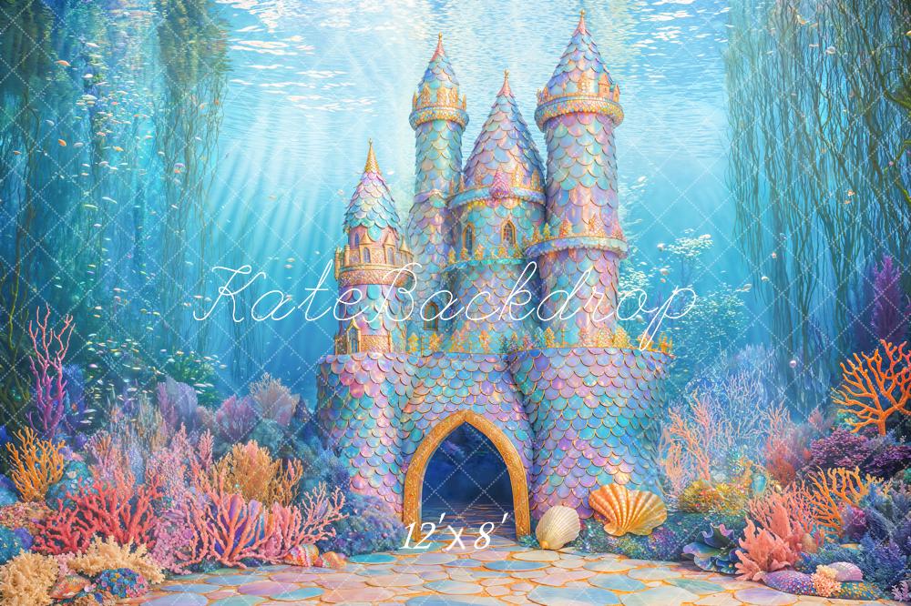 Castello Sottomarino Sirena Sfondo Corallo Designed by Emetselch