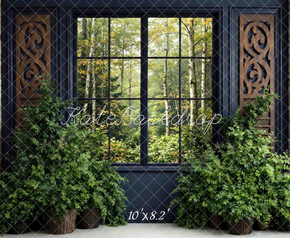 Kate Father's Day Greenery Window Forest View Printed Backdrop Designed by Mini MakeBelieve