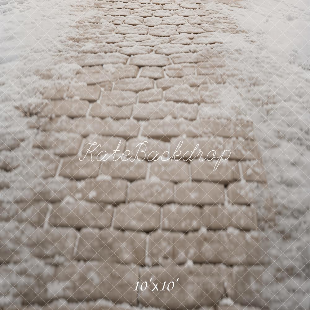 Kate Snowy Stone Road Floor Printed Backdrop Designed by Kate Image