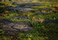 Kate Green Grass Stones Floor Printed Backdrop Designed by Kate Image