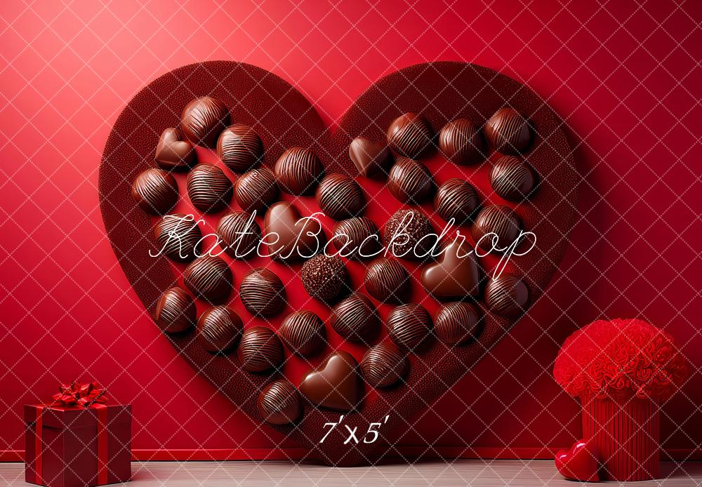 Kate Valentine's Day Red Heart Chocolate Box Gift Printed Backdrop Designed by Megan Leigh Photography