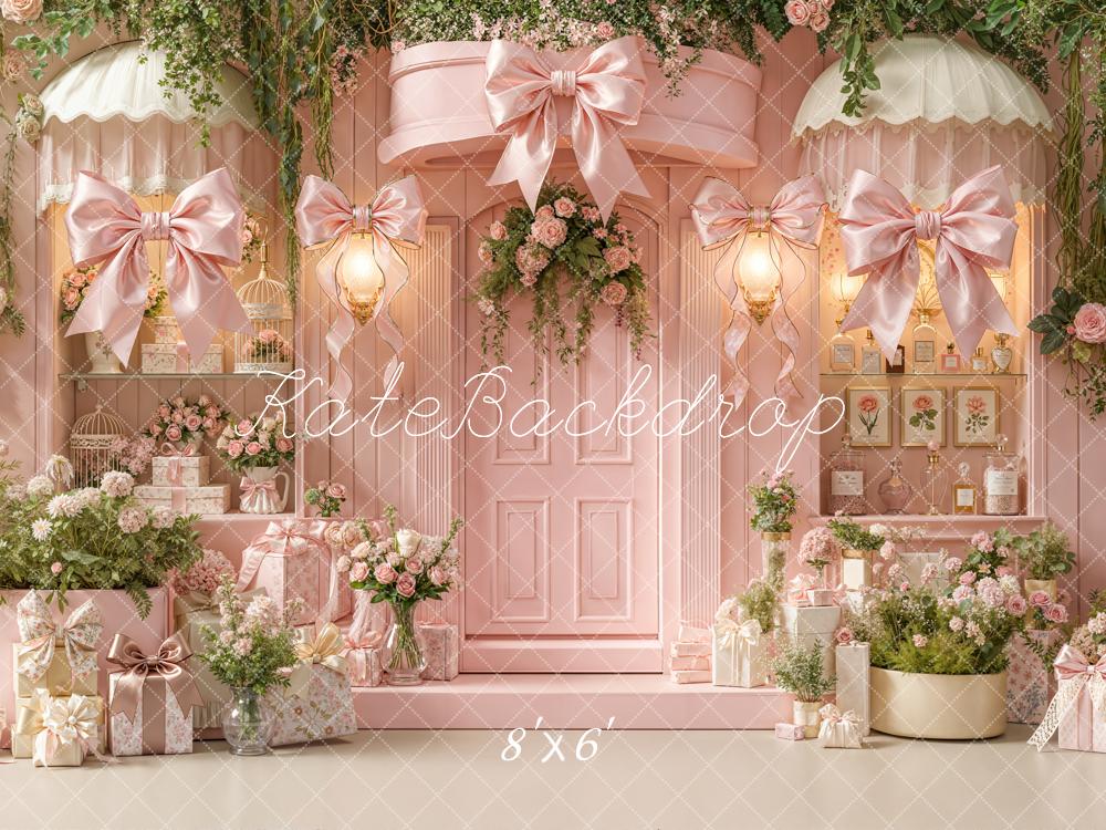 Kate Spring Pink Bow Flower Arch Gift Bows Door Backdrop Designed by Emetselch