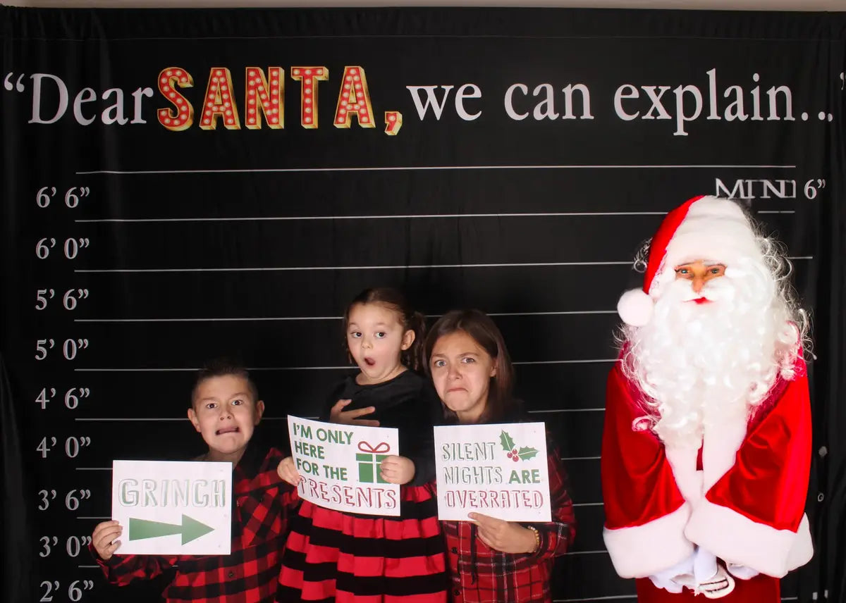 Kate Dear Santa Black Abstract Studio Backdrop for Photography