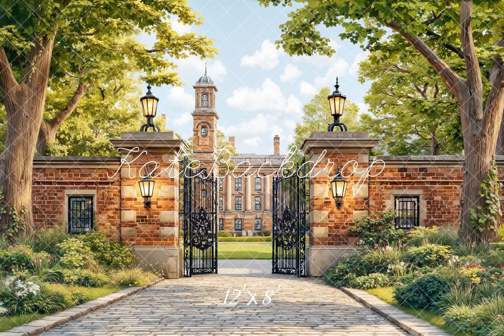 Kate Brick Wall Gate and Manor Backdrop Designed by Chain Photography